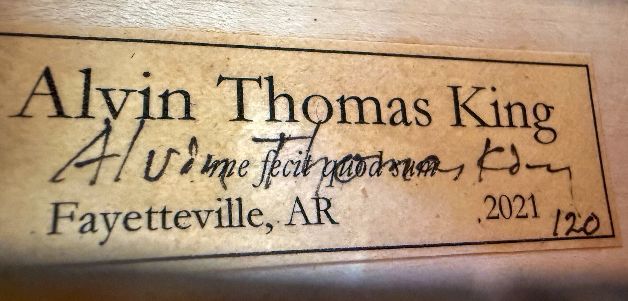 Alvin T King Violin - 2021