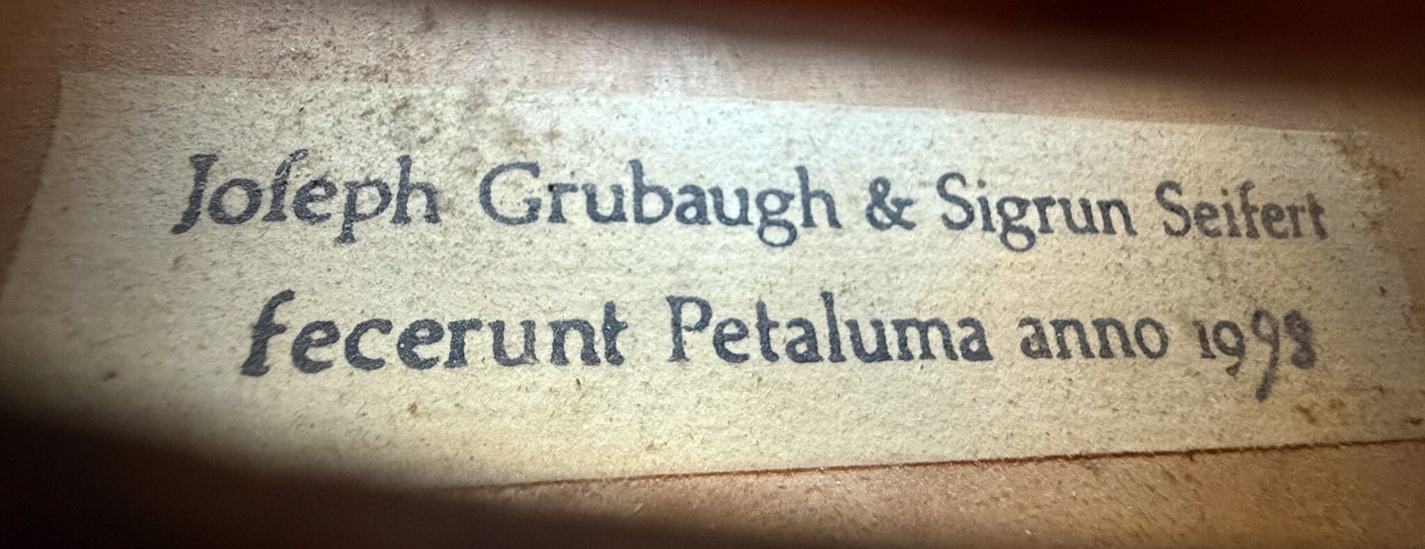 Grubaugh & Seifert Violin - Petaluma 1998