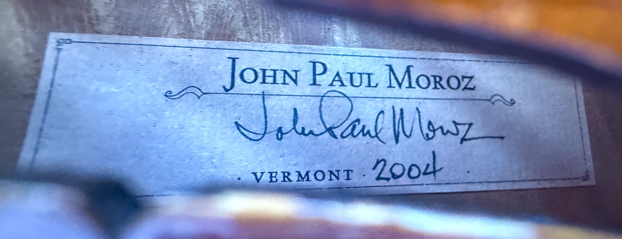 J.P. Moroz Violin - Vermont 2004