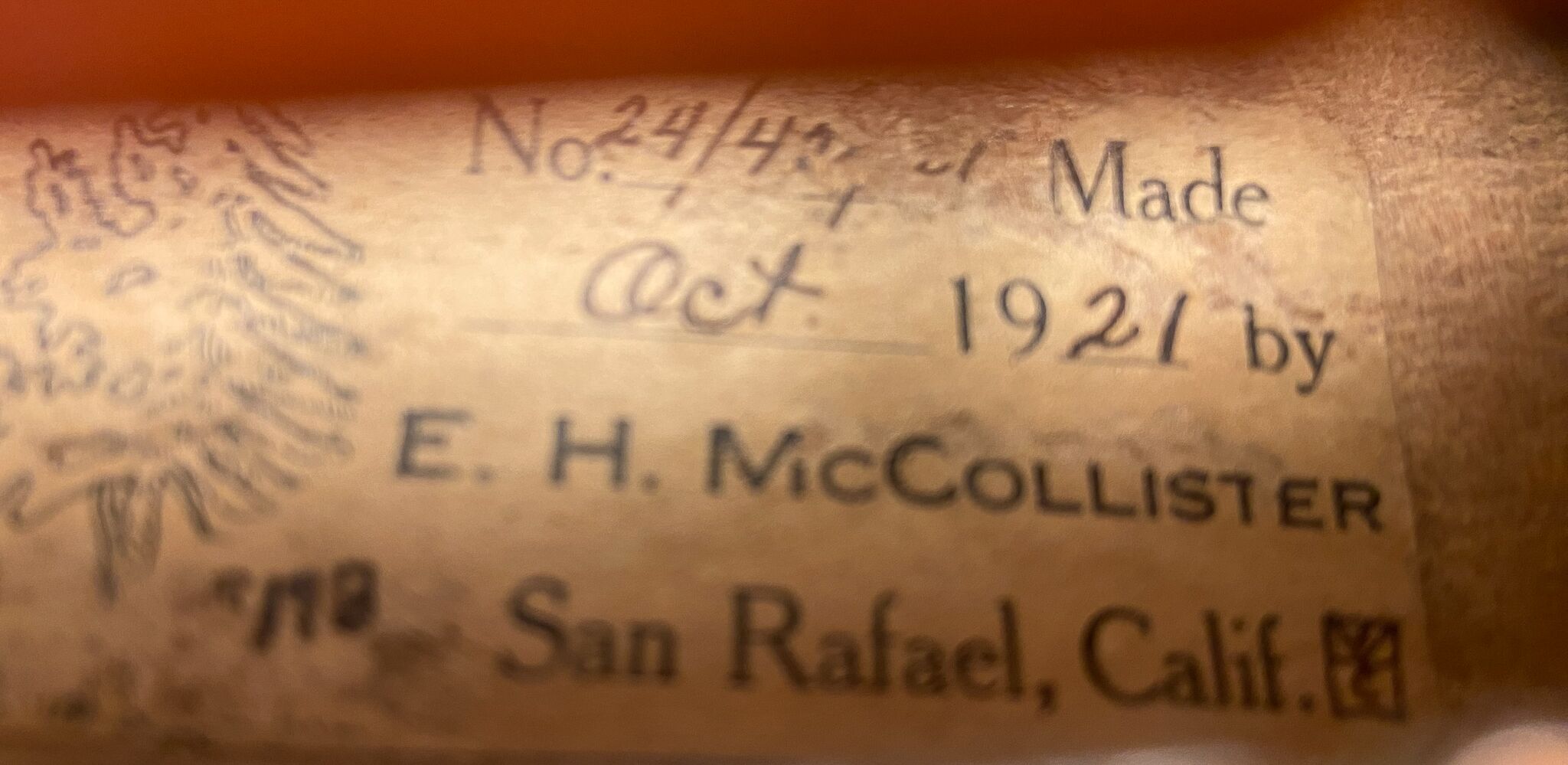 EH McCollister Violin 1921